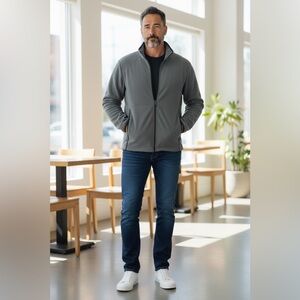 Zella Men's Charcoal Performance Fleece Jacket